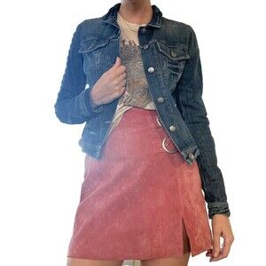 PAIGE Vintage y2k Fitted Tailored Denim Jean Jacket Medium Wash VERMONT Size XS